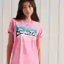 Vintage Superdry Camiseta Vl Cali Tee 180 Rosa Talla S