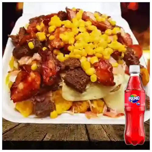 Combo Salchipapa Especial + Premio 400 ml