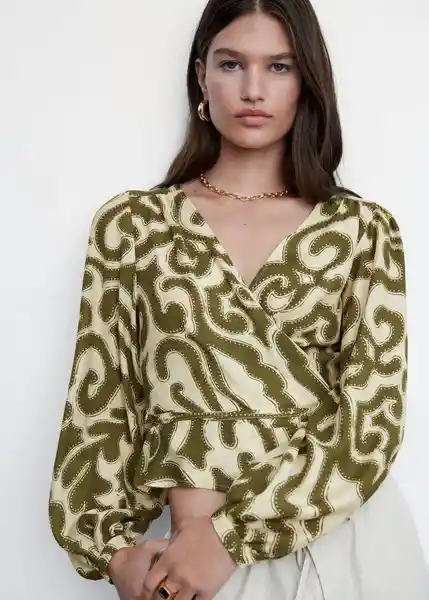 Blusa Tour Verde Talla S Mujer Mango