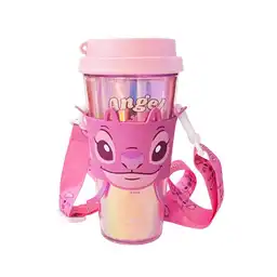 Vaso Plástico Con Funda Serie Lilo & Stitch Ángel 420 mL Miniso