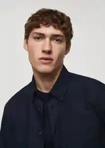 Camisa Oxford Navy Talla M Hombre Mango