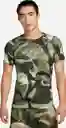 Nike Camiseta M Np Df Slim Top Camo Para Hombre Verde Talla L