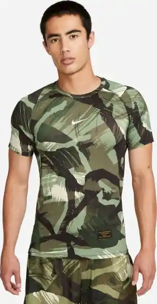 Nike Camiseta M Np Df Slim Top Camo Para Hombre Verde Talla L