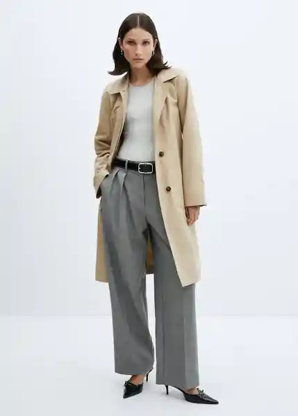 Gabardina Trench Classic Beige Talla XS Mujer Mango