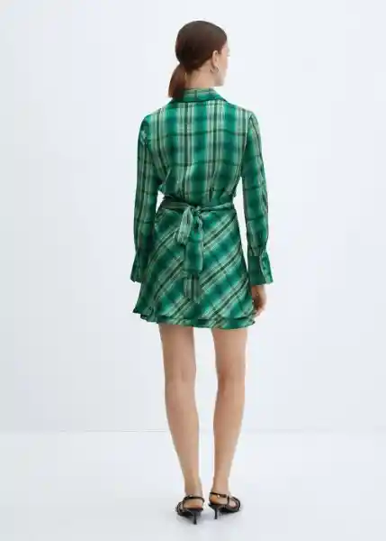 Vestido Scot Verde Talla S Mujer Mango