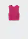 Top Balat Fucsia Talla S Mujer Mango