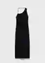 Vestido Xwrap Negro Talla M Mujer Mango