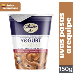 Alpina Yogurt Sabor a Arequipe con Uvas Pasas