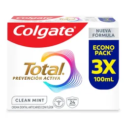 Colgate Crema Dental Total Clean Mint Prevención 100 mL x 3