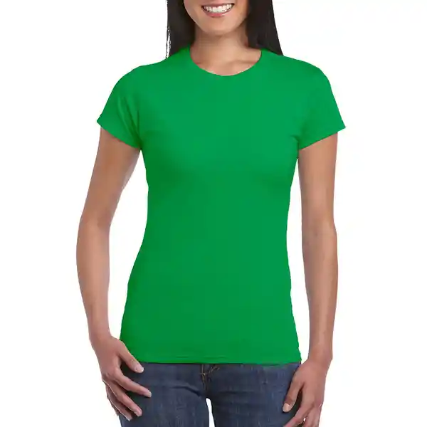 Gildan Camiseta Entallada Verde Irlandés Talla L