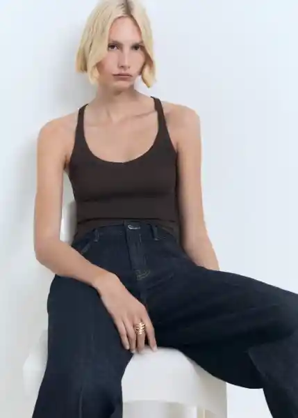 Top Chloe Antracita Talla S Mujer Mango