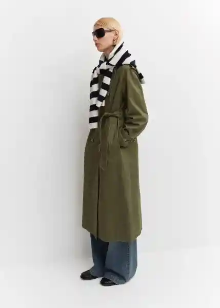 Abrigo Trench Used Khaki Talla M Mujer Mango