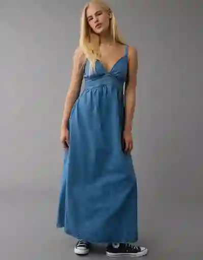 Vestido Mujer Azul Talla MEDIUM 7783851 American Eagle