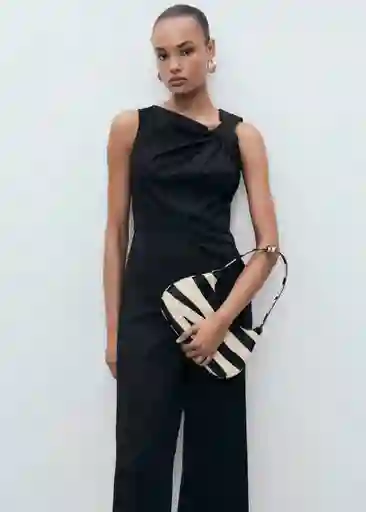 Enterizo Mono Twist2 Negro Talla S Mujer Mango