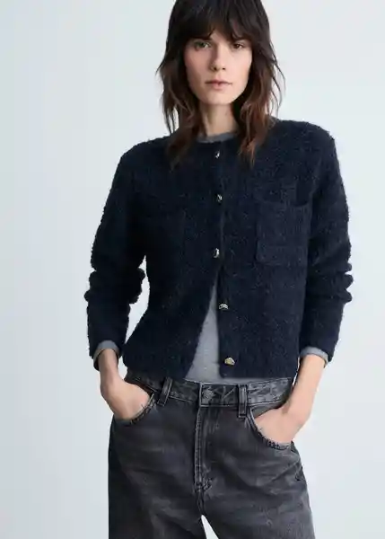 Chaqueta Botijo Navy Talla S Mujer Mango