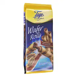 Tago Galletas Wafer Rolls con Relleno de Crema de Cacao