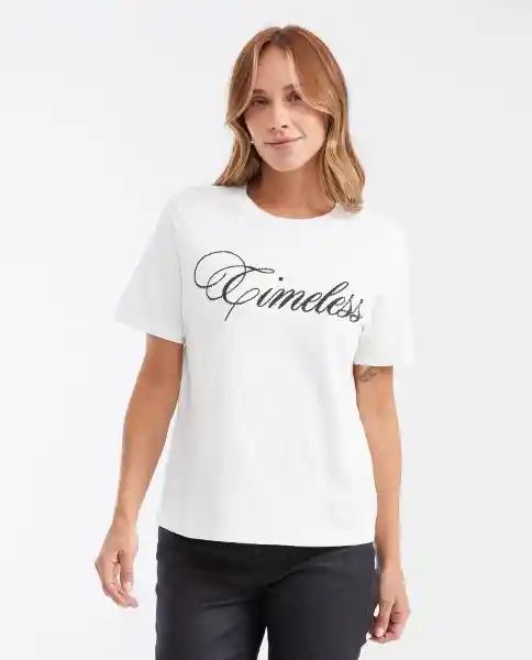 Camiseta Timeless Graphic Tee Crudo Pristino Claro M Chevignon