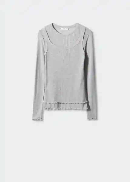 Camiseta Britney Gris Talla L Mujer Mango