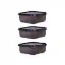 Contenedor Para Alimentos Negro 650 mL Miniso