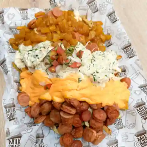 Salchipapa Pollo Shake para Dos