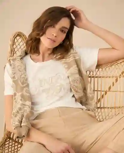 Camiseta Crudo Porcelana Claro Talla S 601G104 Esprit