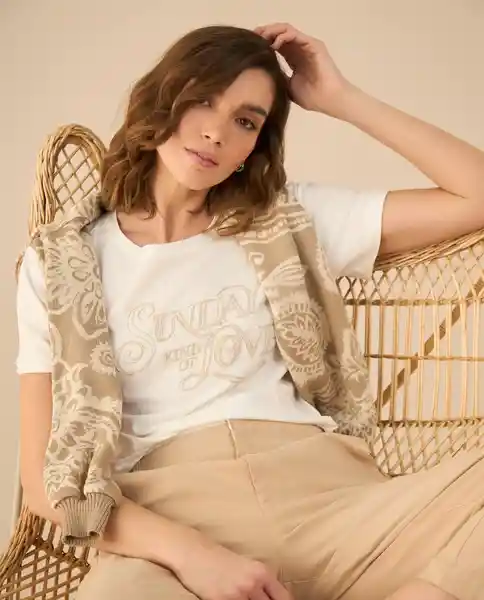 Camiseta Crudo Porcelana Claro Talla S 601G104 Esprit