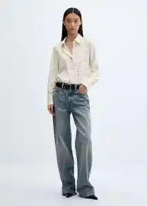 Camisa Basic Crudo Talla XS Mujer Mango