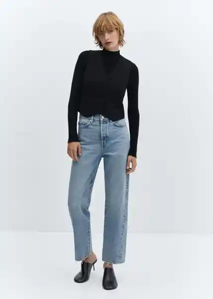 Pantalón Jean Nicola Tejano Medio Talla 36 Mujer Mango