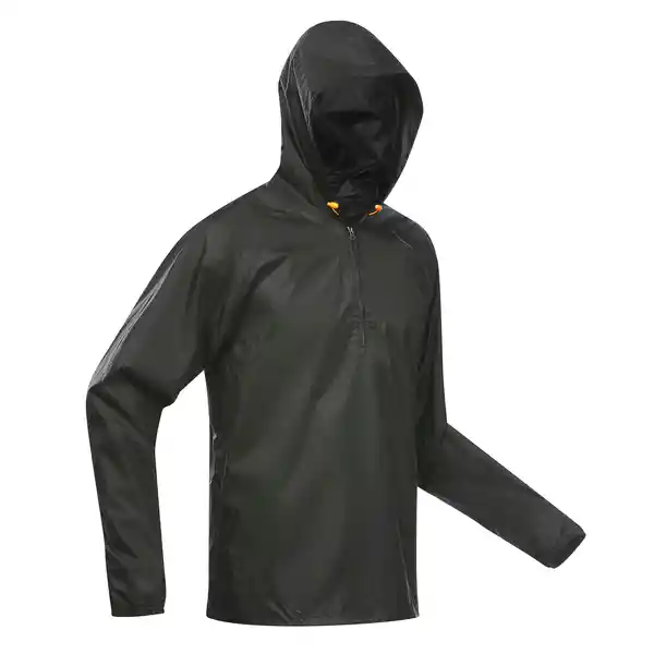 Quechua Chaqueta Impermeable 1/2 Cremallera Hombre Negro M/L