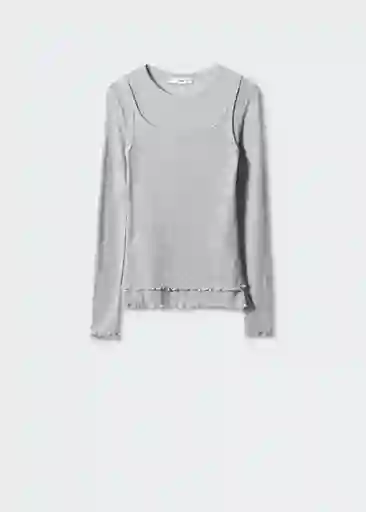 Camiseta Britney Gris Talla M Mujer Mango