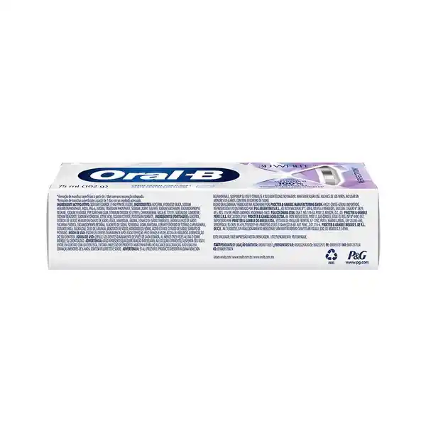 Crema Dental con Flúor Oral-B 3D White Perfection 75ml