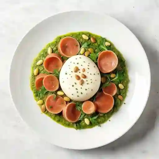 Bianca Burrata, Mortadella E Pistacchio