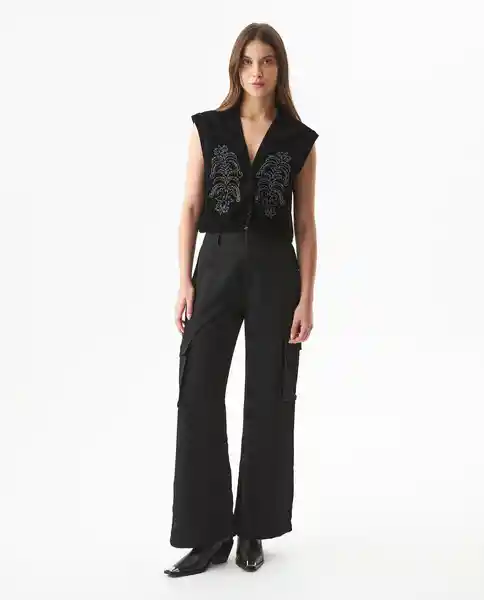 Chaleco Embroidered Denim Negro Sombrio Ultraoscuro M Chevignon