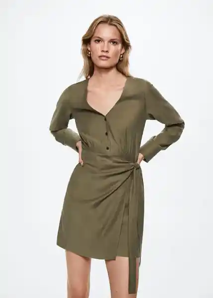 Vestido Piki Khaki Talla 18 Mujer Mango