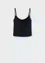 Top Cheki Negro Talla M Mujer Mango