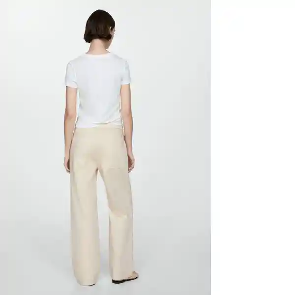 Pantalón Suki Offwhite Talla L Mujer Mango