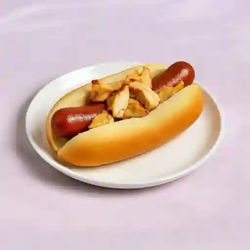 Perro Doble Salchicha Con Pollo
