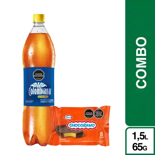 Combo Chocorramo Tajada 65 g x 5 Und + Colombiana Cero 1.5 L