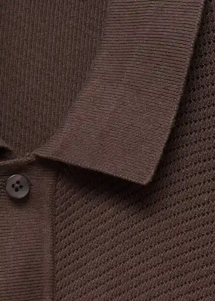 Camisa Canario Chocolate Talla S Hombre Mango