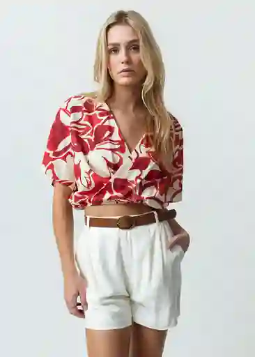 Camisa Mujer Rojo Pompeya Oscuro Talla M 512G334 Naf Naf