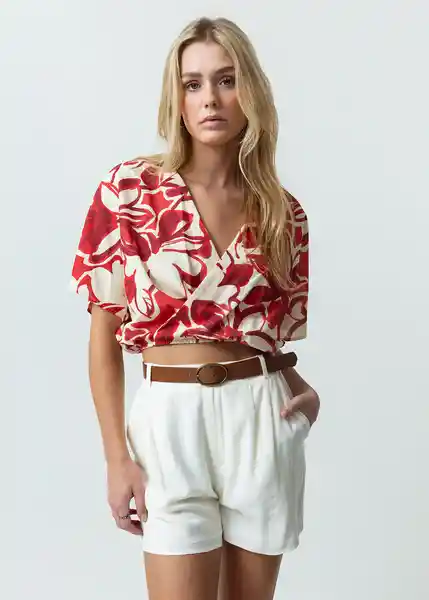 Camisa Mujer Rojo Pompeya Oscuro Talla M 512G334 Naf Naf