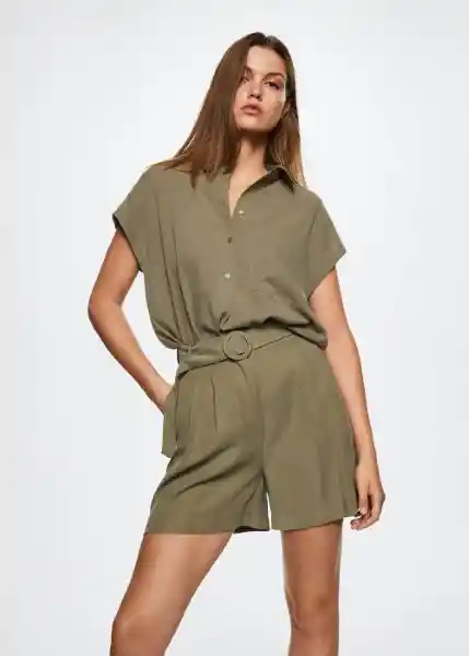 Blusa Lind-W Khaki Talla Xs Mujer Mango