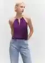 Top Chain-X Violeta Talla L Mujer Mango