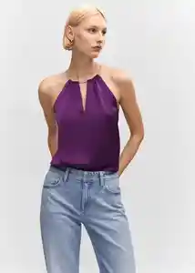 Top Chain-X Violeta Talla L Mujer Mango