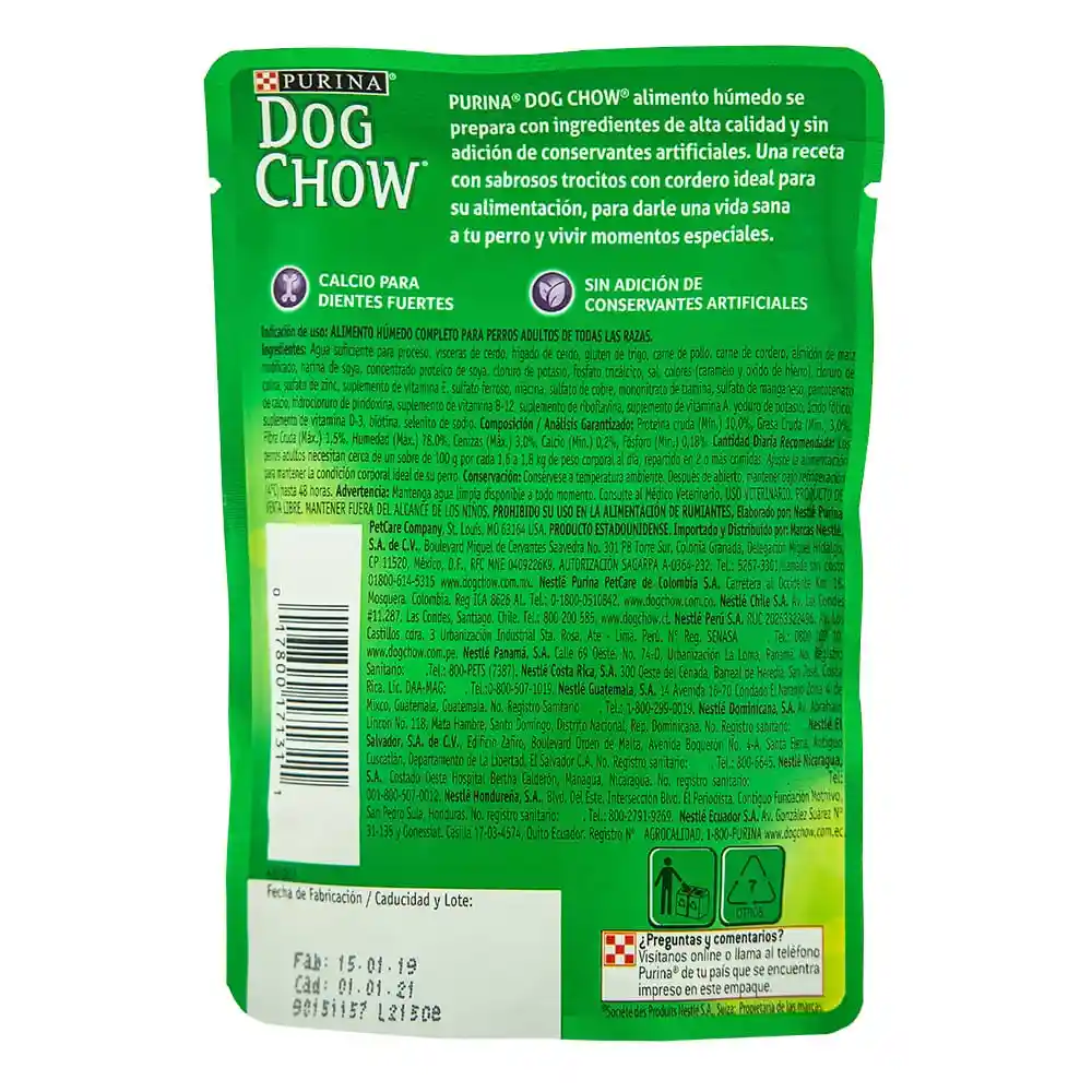 Dog Chow Comida Humeda Perrotodos Los Tamanos Pavo 100Gr