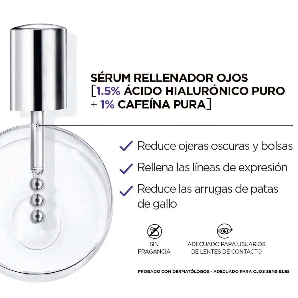 Serum Ojos L'Oréal Paris Revitalift Ácido Hialurónico y cafeína 20ml