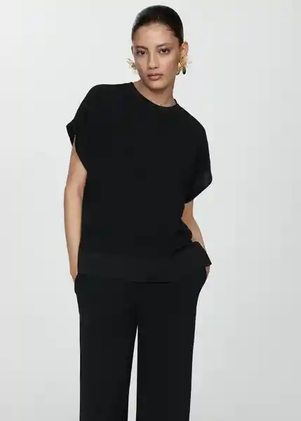 Pantalón Bubble-A Negro Talla S Mujer Mango