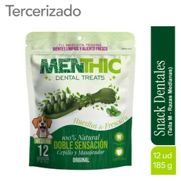 Menthic Cepillos Talla M. Snacks Dentales x 12 unidades (185 gr)