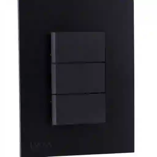 Ciles Interruptor Triple Conmutable Nova Negro Mate