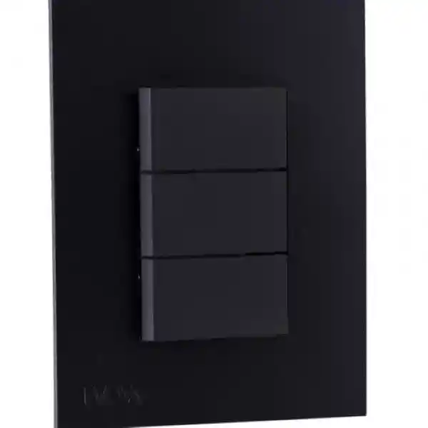 Ciles Interruptor Triple Conmutable Nova Negro Mate